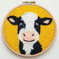 DIY Punch Needle Kits Cartoon Cute Dairy Cow by Unknown