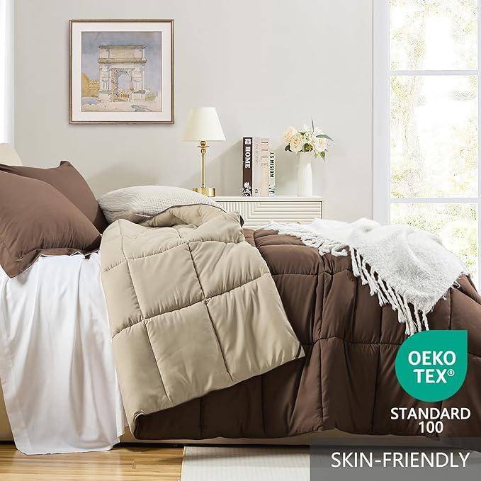 Homelike Moment Twin Comforter Set Brown, Comforter Twin Size Bed Set, - Image 3