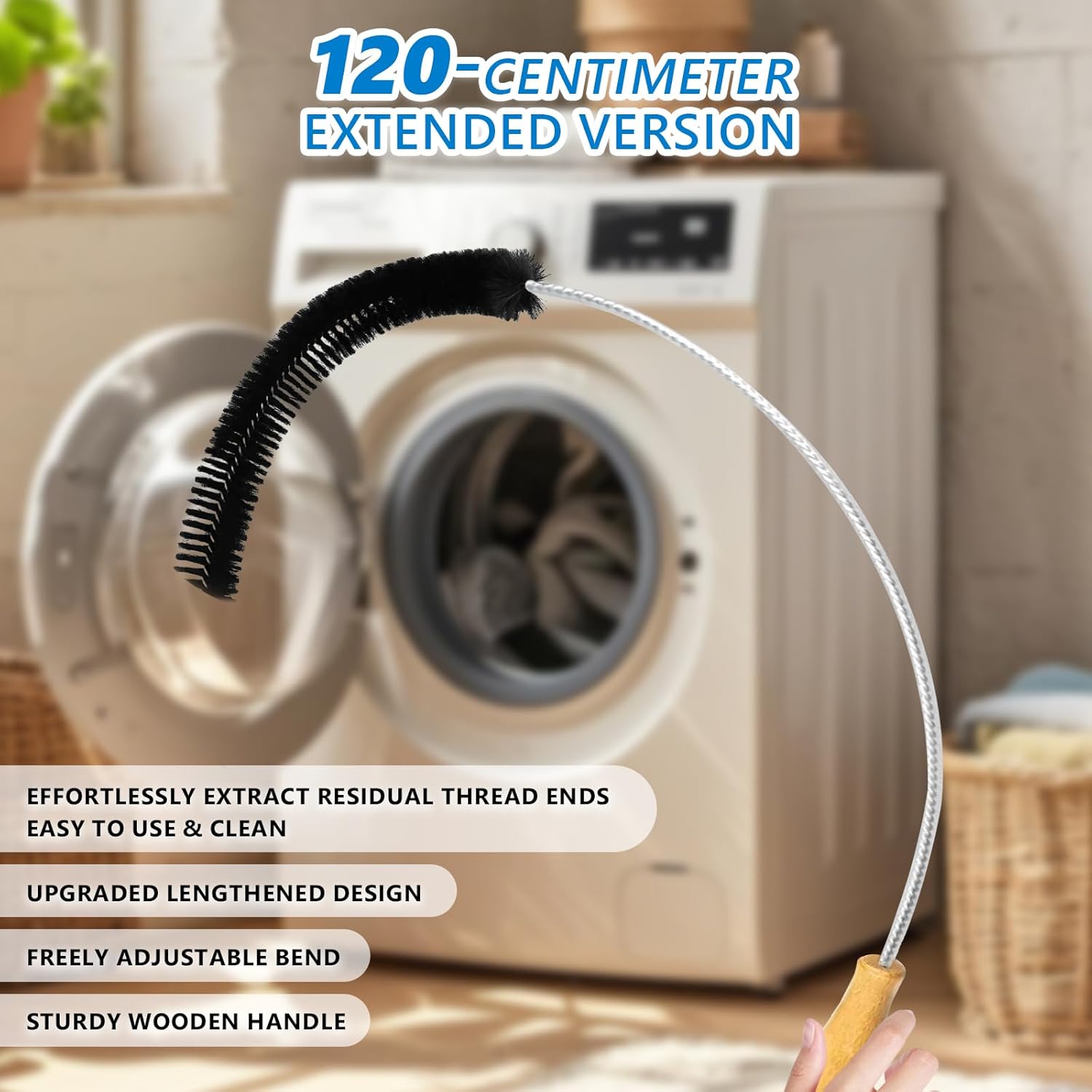 Dryer Lint Brush Vent Cleaner Tool 47.2 Inch Extra Long Flexible for Lint Trap Cleaning Tool Home Dryer Maintenance for DIY Users(1, PCS)