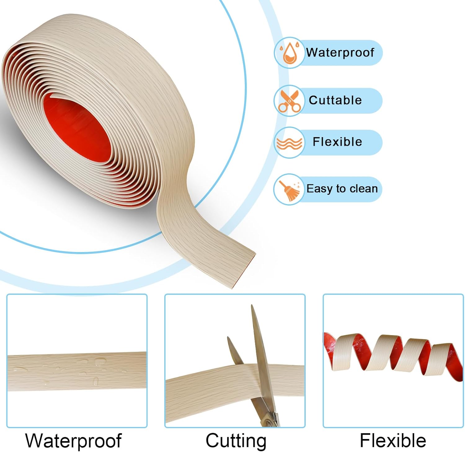 Floor/Door Flat Transition Strip & Self Adhesive Floor Vinyl Floor Edge Trim Laminate Floor Gap Covering Joining Strip