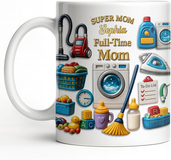 Personalized Mom Mug Gift, Mother Life Coffee Cup by ALMAGEMSUS