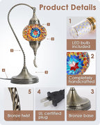 Yarra-Decor Turkish Moroccan Mosaic Table Lamp - Image 3