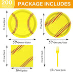 50 Guests Softball Plates and Napkins Party Supplies Softball Party Decorations - Image 2