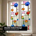 Original Hand Drawn Faux Stained Glass Window Film, Double-Sided Texture Static - Image 7