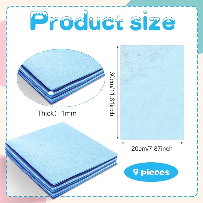 Felt Sheets for Crafts 9PCS 11.8 * 7.9in Wool Stiff Felt Sheets Soft Fabric - Image 2