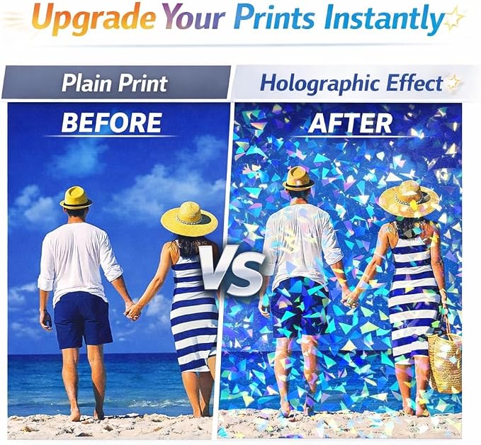 36 Sheets Holographic Sticker Paper Holographic Clear Vinyl Self Adhesive - Image 5
