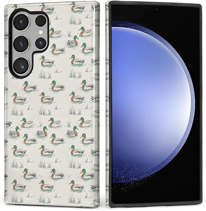 for Samsung Galaxy S24 Ultra Case, Cute Duck Pattern Glossy 2 in 1 Shockproof - Image 2