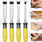 GREBSTK 4-Piece Ultra-Sharp Wood Chisel Set, CR-V Steel Beveled Blades - Image 2