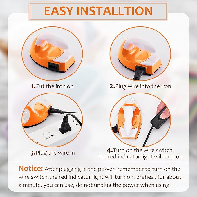 Honoson Mini Craft Iron Mini Heat Press Small Iron 3.93 x 2.36 x 2.76 in - Image 3