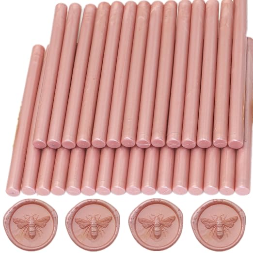 Wax Seal Sticks Rose Gold, Mini Wax Seal Gun Sticks Suit by ONWINPOR