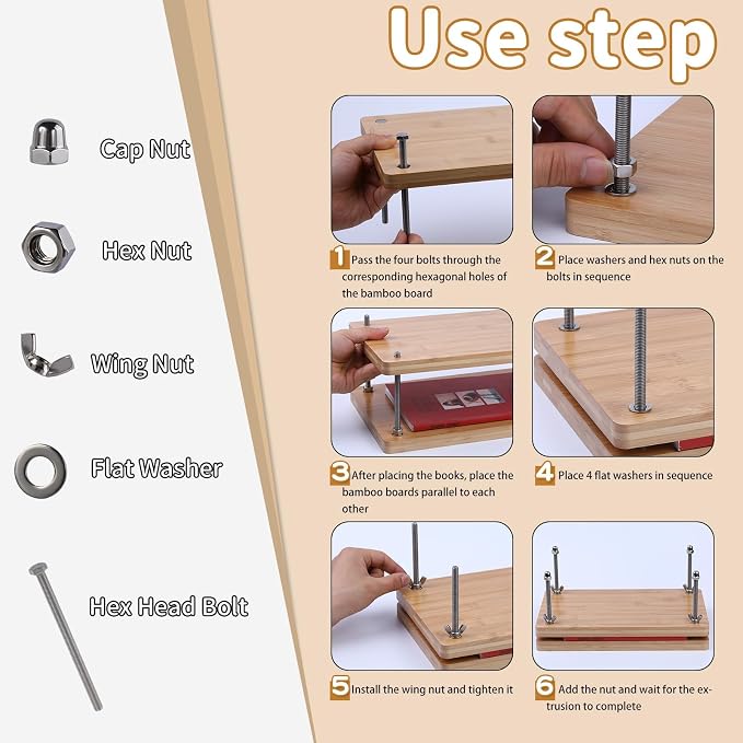 JUPEAN Book Binding Kits, Book Binding Press, 7.9”x11.6”, Books Making Kit - Image 4