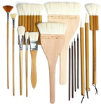 GACDR Pottery Brushes for Glazing, Wool Bamboon Hake for Pottery, Watercolor by GACDR