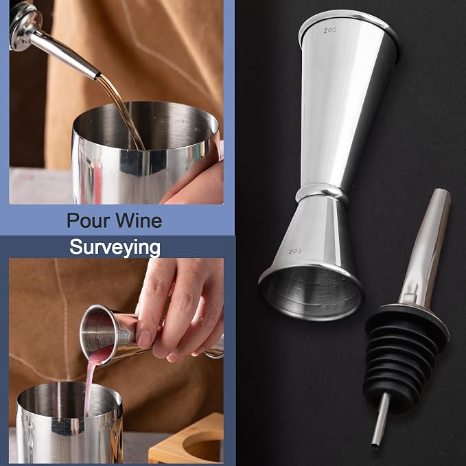 Briout Jigger and 2 Pourers, Double Cocktail Jigger Japanese Premium 304 - Image 4