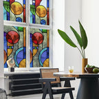 Original Hand Drawn Faux Stained Glass Window Film, Double-Sided Static Film by ChicSkin