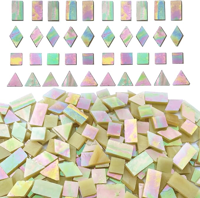 Iridescent Amber Glass Mosaic Tiles - Image 2