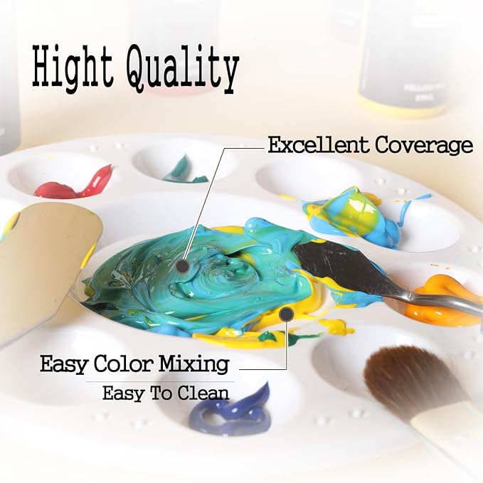 Artkey Acrylic Paint Set, 16 Colors 2 oz/59 ml Acrylic Paint Kit - Image 4