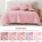 MUXHOMO 7 Pieces California King Comforter Set, Seersucker Bed in a Bag Cal - Image 5