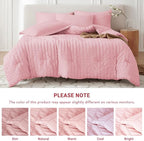 MUXHOMO 5 Pieces Twin Comforter Set, Seersucker Bed in a Bag Twin Size - Image 5
