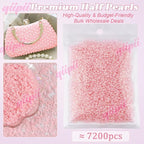 qiipii 7200PCS 3mm Small Light Pink Round Half Round Pearls - Image 2