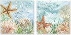 Ocean Wall Decor Seashell Starfish Coral Canvas Print Underwater Sea Creatures - Image 2
