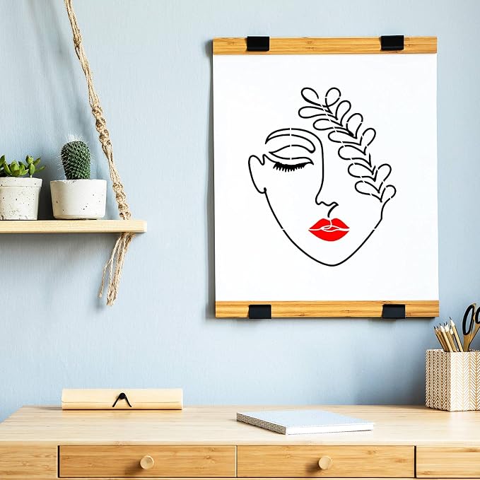 Zonon 16 Pieces Women Theme Stencils Canvas Painting Stencils Floral Female - Image 3