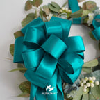 HUIHUANG Peacock Blue Wired Ribbon 1-1/2 inch Teal Satin Wire Ribbon - Image 6