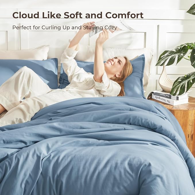 Litanika Comforters Oversized King Size Grayish Blue, 3 Pieces Lightweight - Image 2