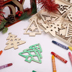 MACTING 27PCS Wooden Christmas Ornaments Unfinished Predrilled Natural Wood - Image 7