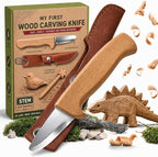 Whittling Knife for Kids, Safe Beginner Rounded Tip Wood Carving Knife for Boys by YourTrustedCompanionontheCarvingJourney