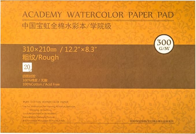 MEEDEN 8.3×12" Cotton Watercolor Paper Textured Surface Watercolor Pad by MEEDEN