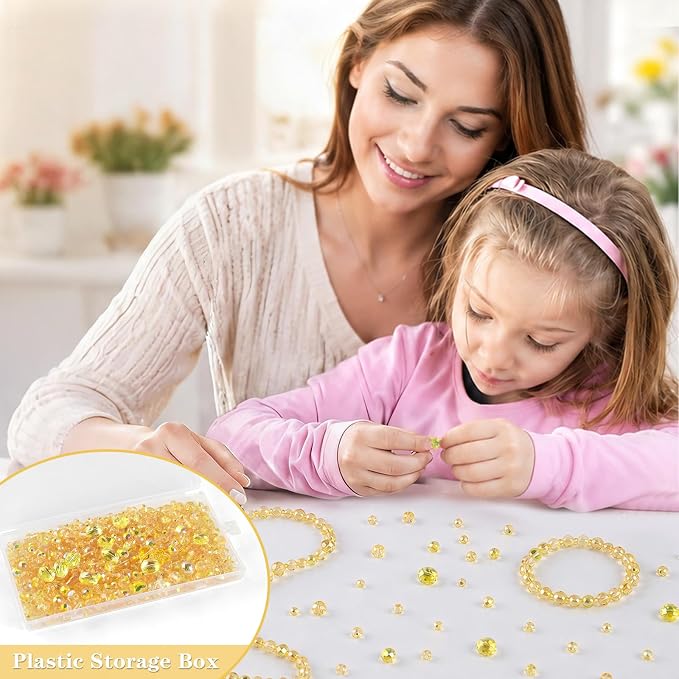 636pcs Crystal Glass Beads for Jewelry Making Assorted, 4/6/8mm Gold Champagne - Image 7
