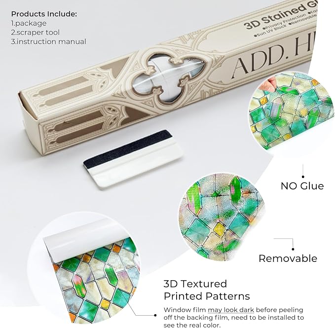 3D Stained Glass Window Film, Decorative Window Privacy Film - Image 4