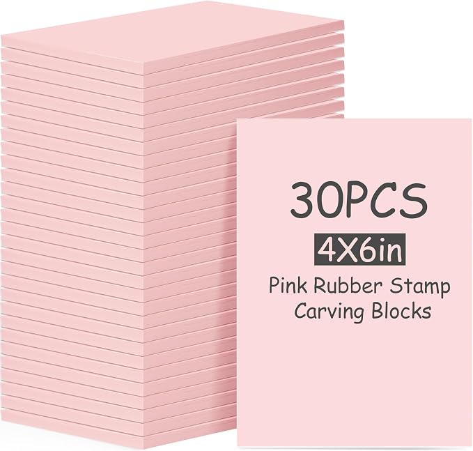 Frienda 30 Pack 4"x6" Rubber Carving Blocks Rubber Stamp Carving Linoleum Blocks by Frienda
