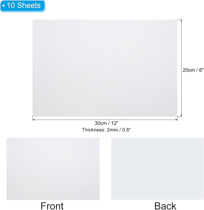 PATIKIL White Shiny EVA Glitter Foam Sheet 11 x 8 Inch 2mm Thick - Image 2