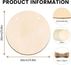 20 Pack Wood Circles for Crafts 12 inch Blank Round Door Signs - Image 7