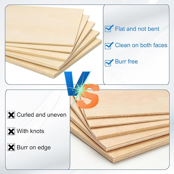 MECCANIXITY 3 Pcs Basswood Sheets 8.3 x 6 x 5/64 Inch Unfinished Wood Boards - Image 4