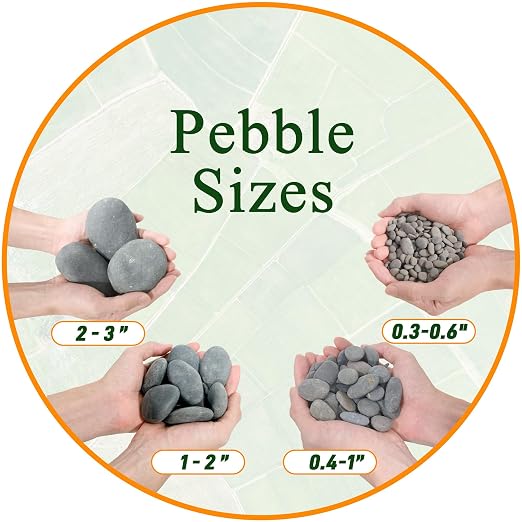 Quibbay 5 lbs Mexican Beach Pebbles, 2-3 Inch Decorative River Rocks - Image 2