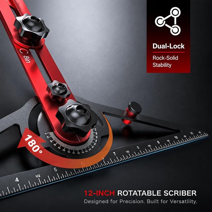 Stair Tread Template Tool, Dual-Lock Adjustable Stair Gauge | 8-60 in - Image 3
