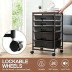 SYKIARIOL 5-Tier Rolling Utility Storage Drawer Craft Cart on Wheels - Image 9
