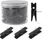 50pcs Black Wooden Push Pin Clips by Rohuis