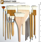 GACDR Pottery Brushes for Glazing, Wool Bamboon Hake for Pottery, Watercolor - Image 2