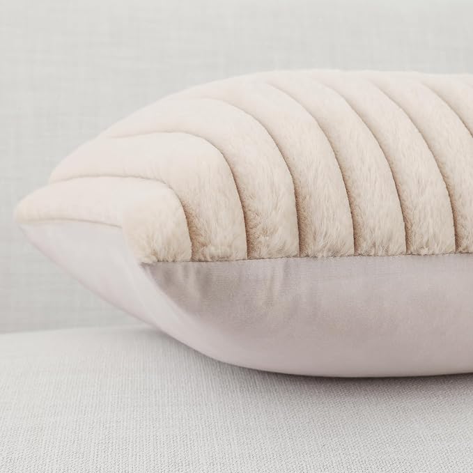 Pallene Faux Fur Plush Throw Pillow Covers 24x24 Set of 2, Luxury Soft Fluffy - Image 7