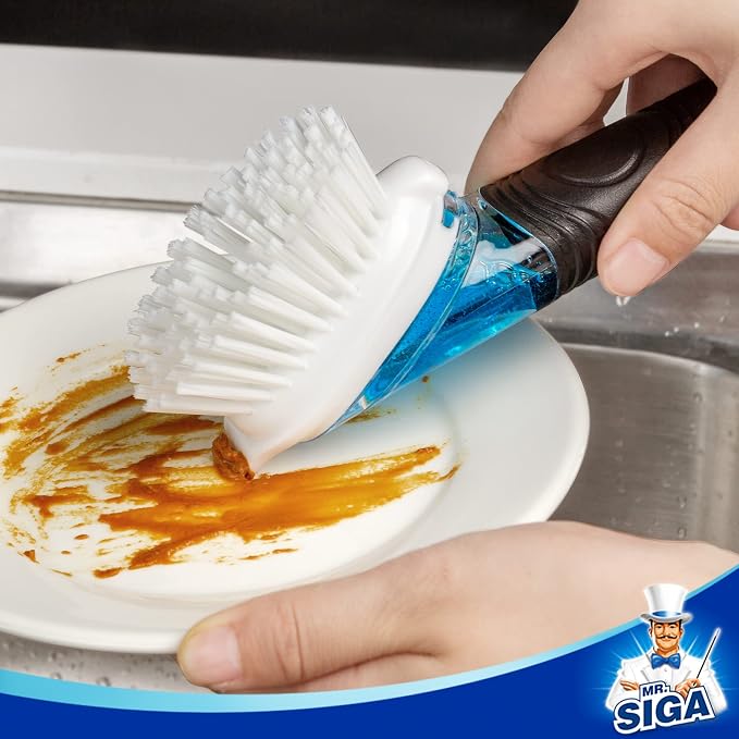 MR.SIGA Soap Dispensing Dish Brush, Kitchen Brush - Image 4