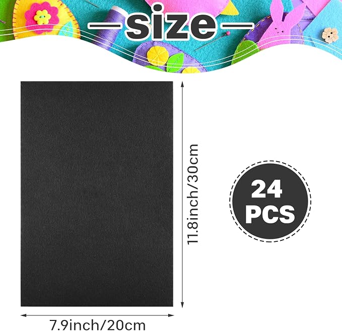 Morcheiong 24 Pcs Self Adhesive Felt Sheet Soft Felt Sheets - Image 2