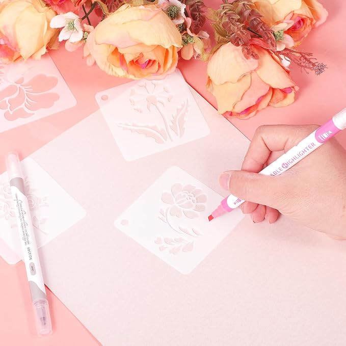 20 Pcs Flower Stencils for Crafts Reusable Flower Stencils for Painting on Wood - Image 4