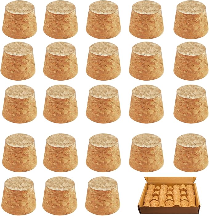 25Pack Tapered Cork Stoppers 1.1 in H x 1.34 in Top x 1 in Bottom by Unknown