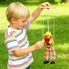 6 Pack Wooden Marionette Puppets Clown Pull String Puppets Movable Hands and - Image 3