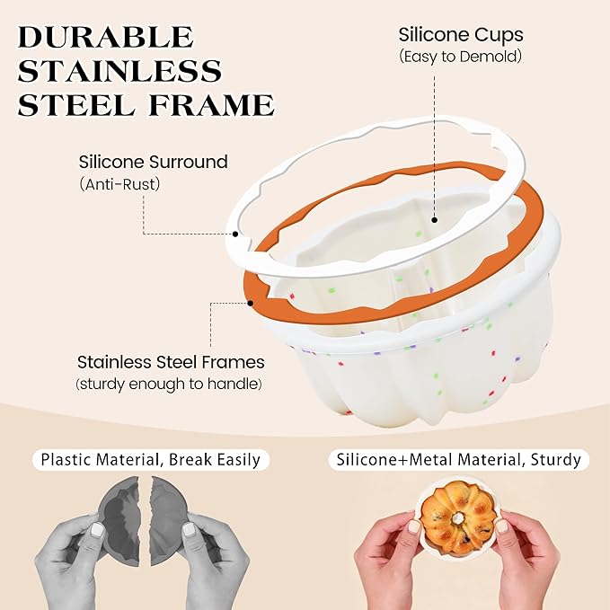 4 Inch Silicone Mini Fluted Tube Cake Pans - Image 2