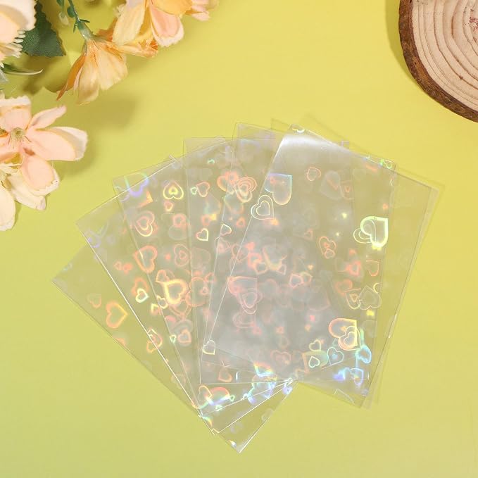 Penitue Photocard Sleeves, 9.1x6.5cm/3.58x2.56in Laser Flashing Card Sleeves - Image 5