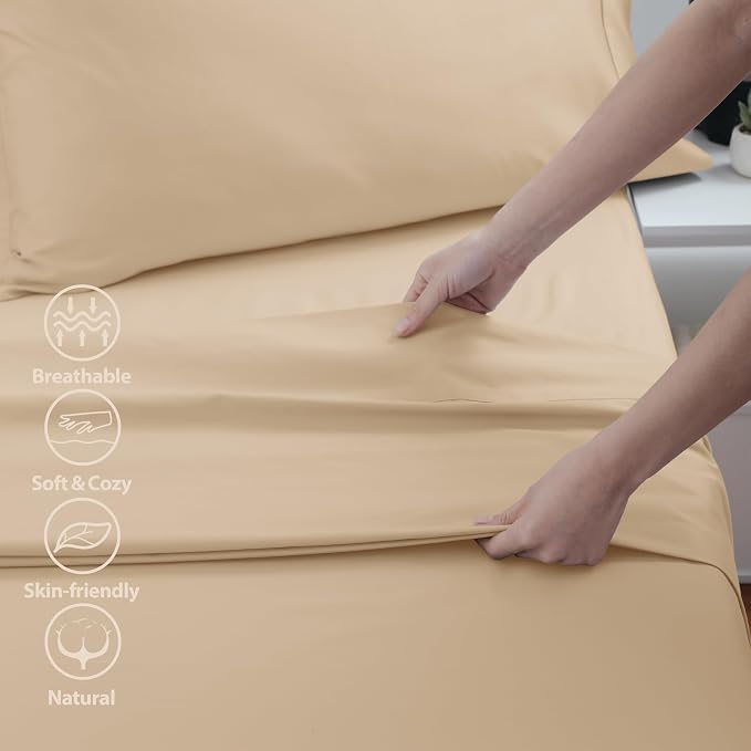 Cotton Calking Flat Sheet Only, 600 Thread Count 100% Egyptian Cotton Top Sheet - Image 3